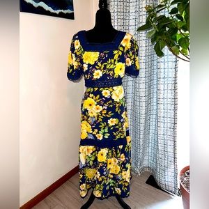 Floral Maxi Dress with Lace Detail
